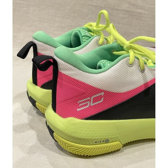 Under Armour Steph Curry SC 3ZER0‎ 4 GS \'WHITE VIS YELLOW\'  Basketball Shoes 6Y main image 8